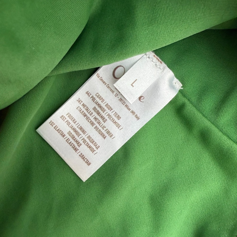 Oseree Lumiere Kini Maillot Cut Out One Piece Glittery Retro Swimsuit In Green - Picture 4 of 6